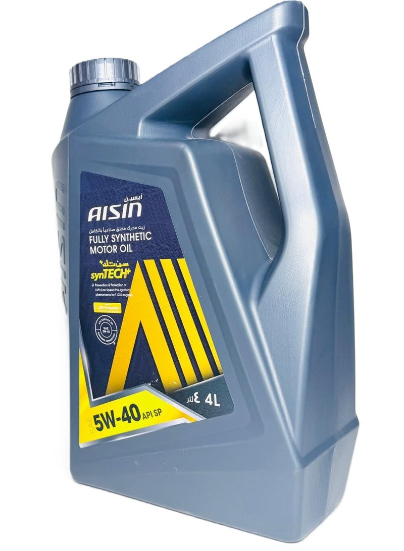 AISIN 5W-40 Fully Synthetic synTECH+ SP Engine Oil 4Ltr - Image 2
